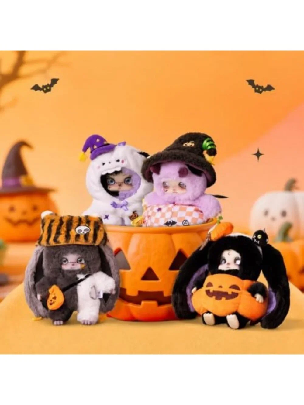 Halloween Plush Blind Box Keychain - Collectible Bag Charm, 7.1in, 5 Designs